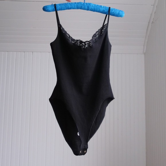 True Vintage Tops - AMAZING deadstock 90s black label DKNY ribbed cotton bodysuit‎